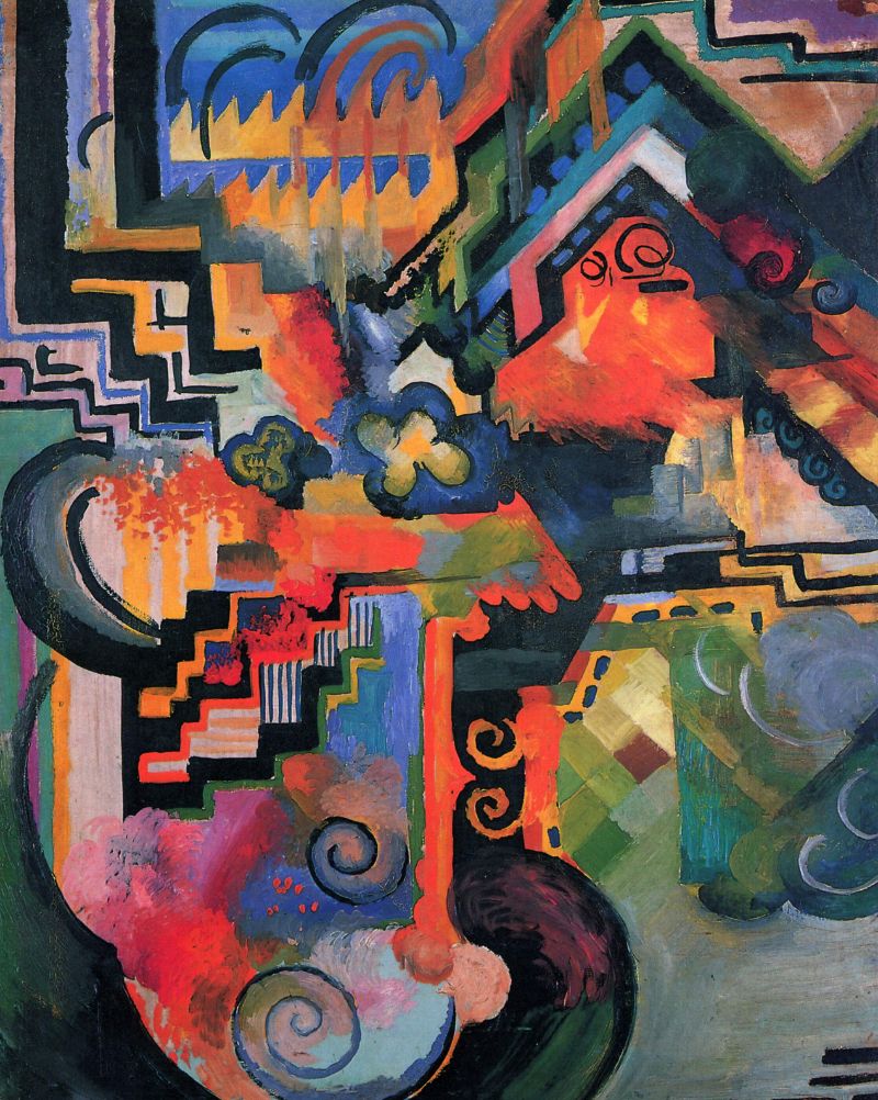 August Macke - Colored composition (Hommage à Sebastin Johann Bach)