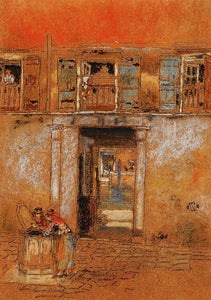 Whistler - Courtyard on Canal, Grey and Red by Whistler