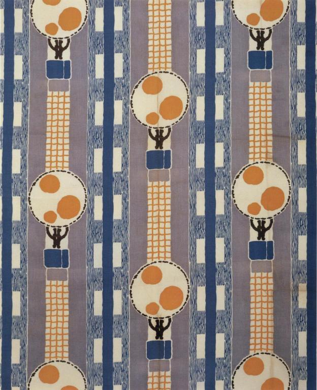 Patterned fabric with hot air balloons and striped background