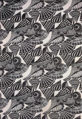 Black geometric pattern on a white background