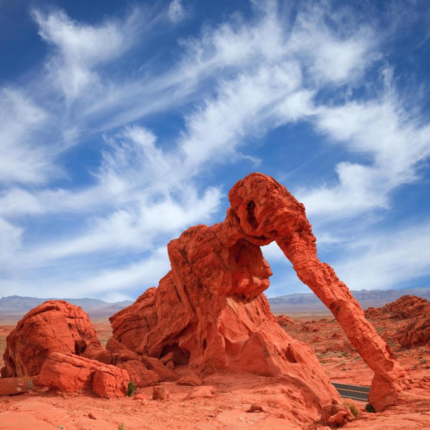 A sandstone formation resembling an elephant in the Valley of Fire, Nevada.