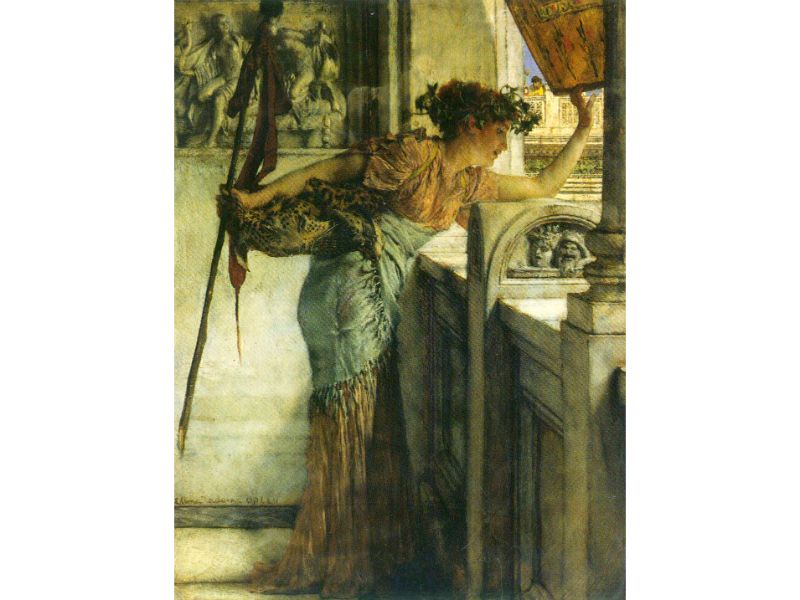 Alma Tadema - A Bacchantin - 'There he is!'  by Alma-Tadema