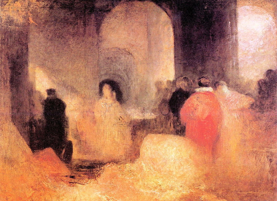 Turner, Joseph  Mallord - A Dinner in a Large Room with People in Costumes by Turner