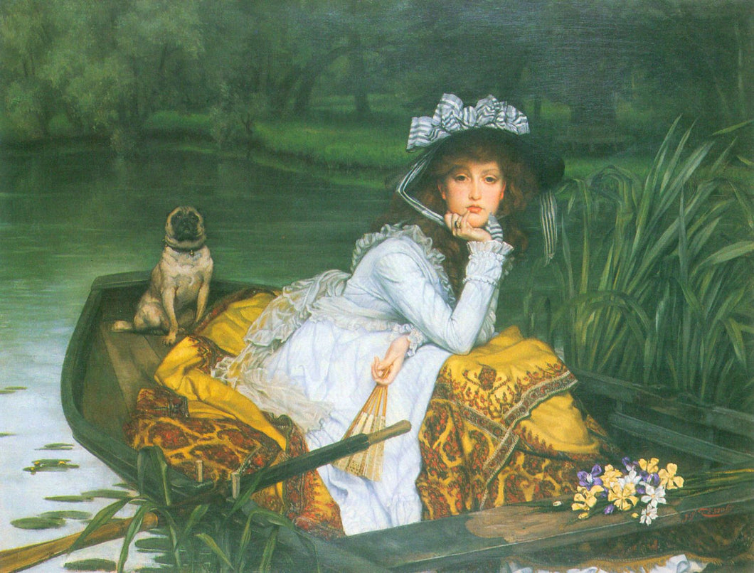 Joseph Tissot - A Young Woman in a Boat by Tissot