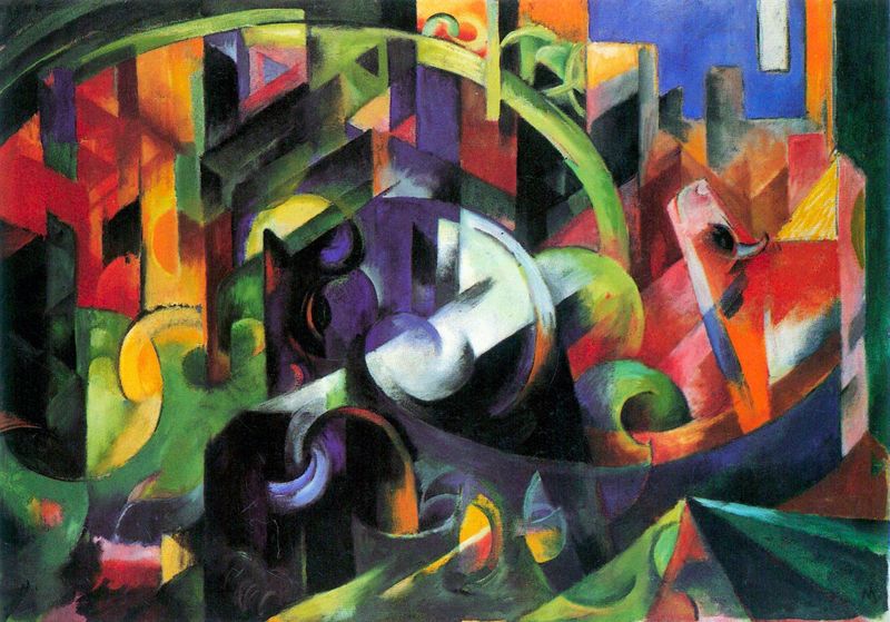 Franz Marc - Abstract with cattle by Franz Marc