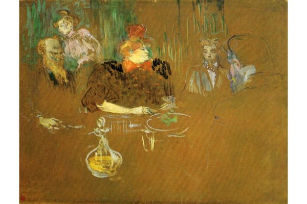 Toulouse Lautrec - At the table by Toulouse-Lautrec