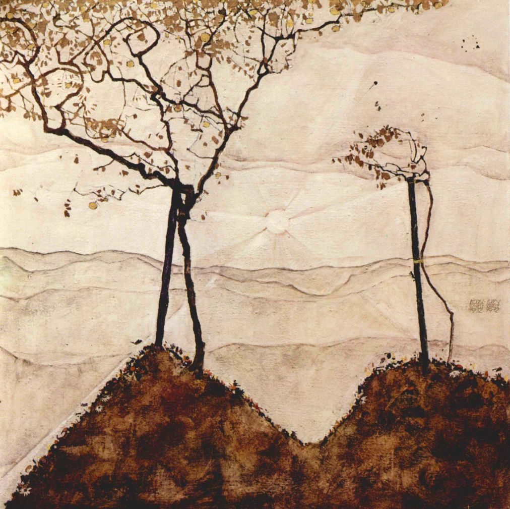 Egon Schiele - Autumn Sun and Trees by Schiele