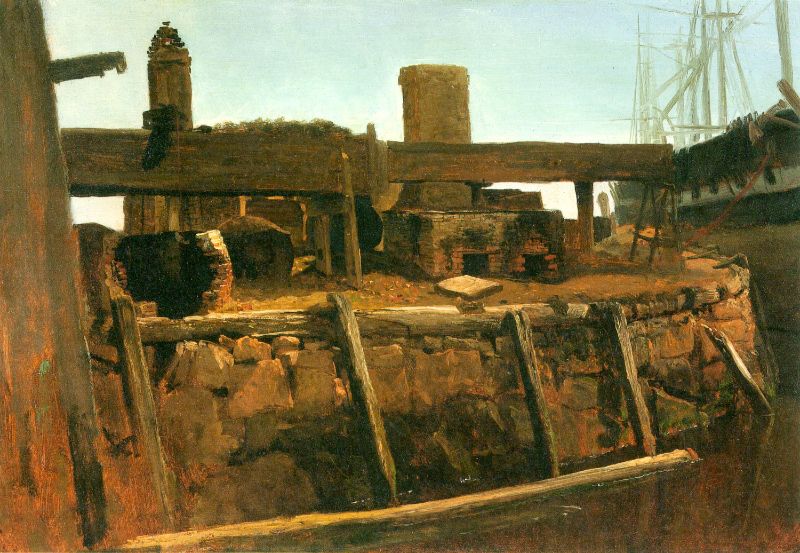 Albert Bierstadt - Boat at the Dock