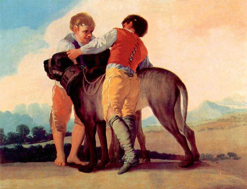 Goya, Francisco - Boys with Blood Dogs by Goya