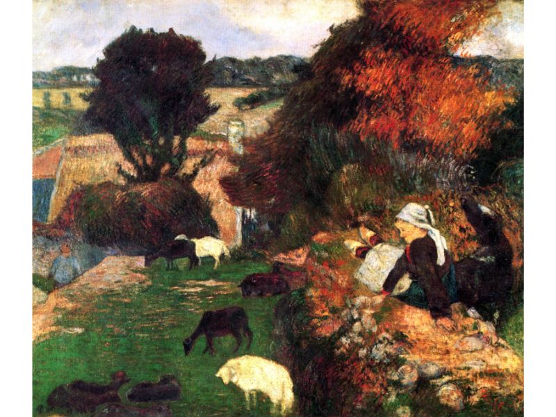 Gauguin Paul - Breton Shepherds by Gauguin
