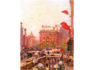 Hassam Childe - Broadway and Fifth Avenue by Hassam Childe