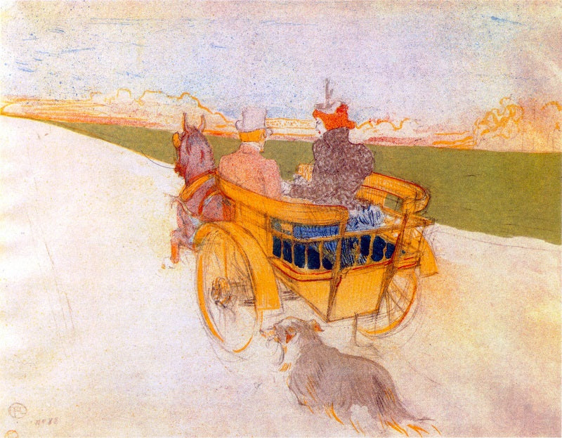 Carriage with Dog by Toulouse-Lautrec