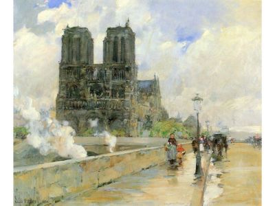 Hassam Childe - Cathedral of Notre Dame, 1888 by Hassam Childe