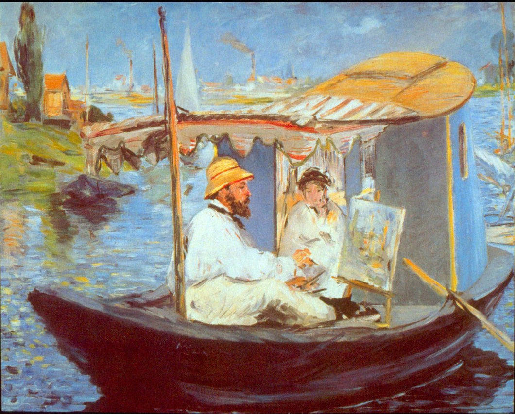 Édouard Manet - Claude Monet Dans Son Bateau Atelier 1874 V1 by Manet