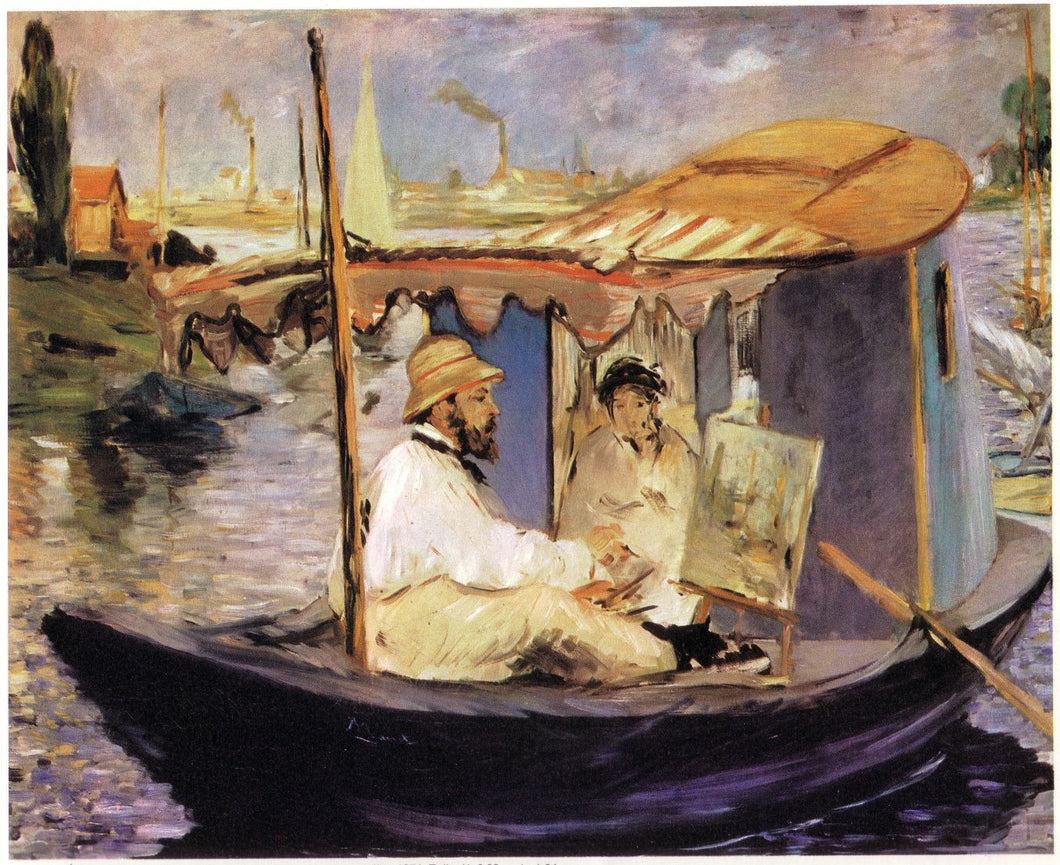 Édouard Manet - Claude Monet Dans Son Bateau Atelier 1874 V2 by Manet