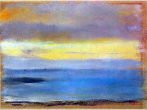 Degas - Coastal Strip at Sunset by Degas