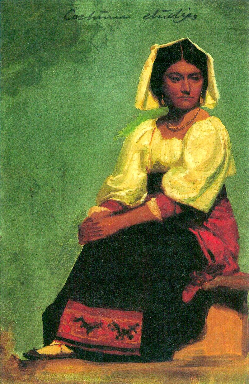 Albert Bierstadt - Costume Study of a Seated Woman by Bierstadt