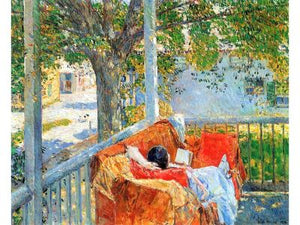 Hassam Childe - Couch and Veranda at Cos Cob by Hassam Childe
