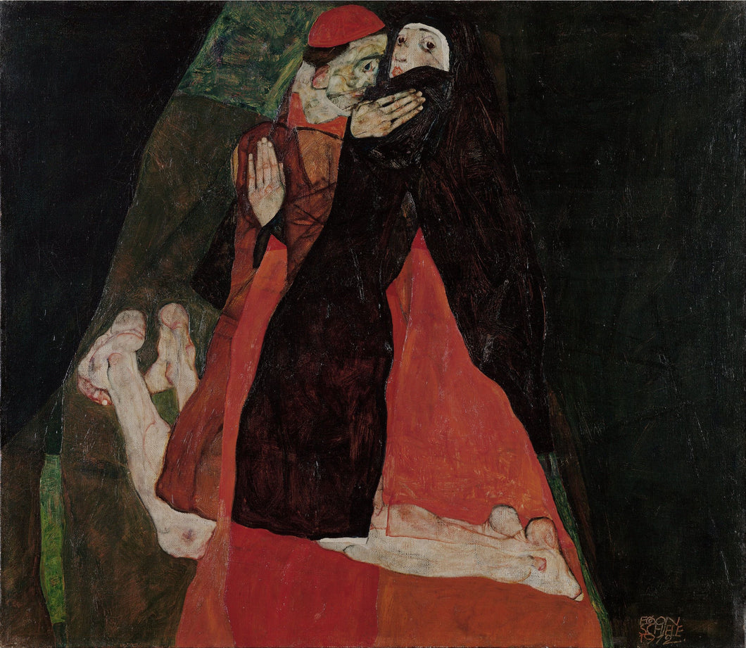 Egon Schiele - Cardinal and Nun by Schiele