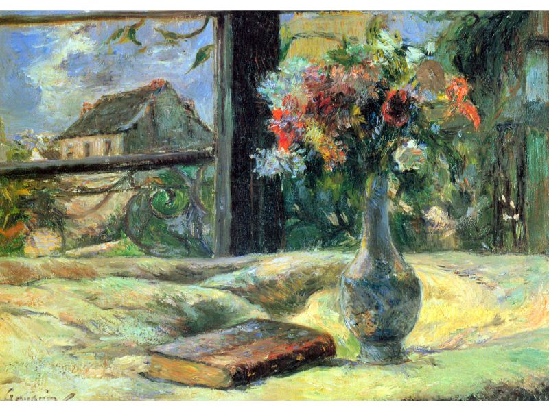 Gauguin Paul - Flower Vase in Window by Gauguin