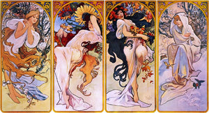 Vintage Art - Four seasons by Alphonse Mucha