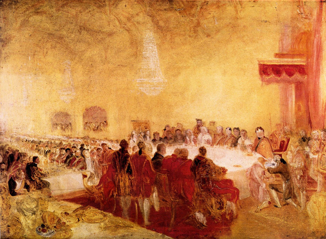 Turner, Joseph  Mallord - George IV at Banquet in Edinburgh by Turner
