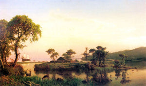 Albert Bierstadt - Gosnold on Cuttyhunk, 1602 by Bierstadt