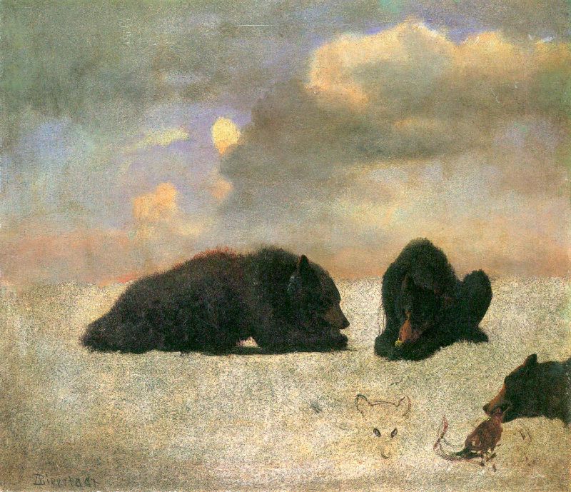 Albert Bierstadt - Grizzly Bears by Bierstadt