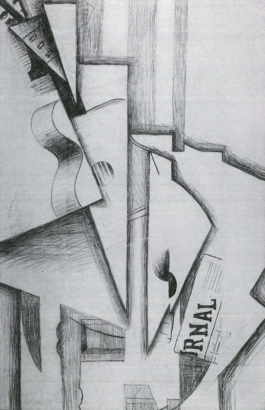 Juan Gris - Guitar and Newspaper on a Table