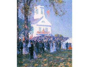 Hassam Childe - Harvest in a Village in New England by Hassam Childe