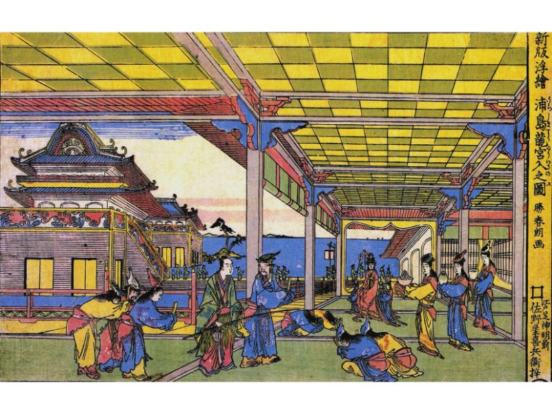 Hokusai - Advent of Urashima at the Dragon Palace by Hokusai