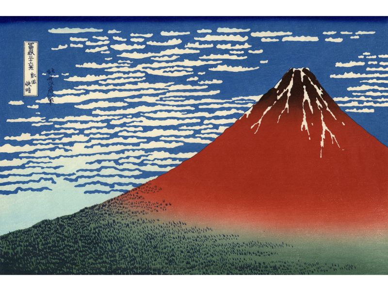 Hokusai - Red Southern Wind on Fuji on a Clear Morning by Hokusai