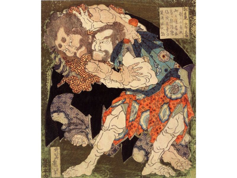 Hokusai - Sumo Wrestlers by Hokusai