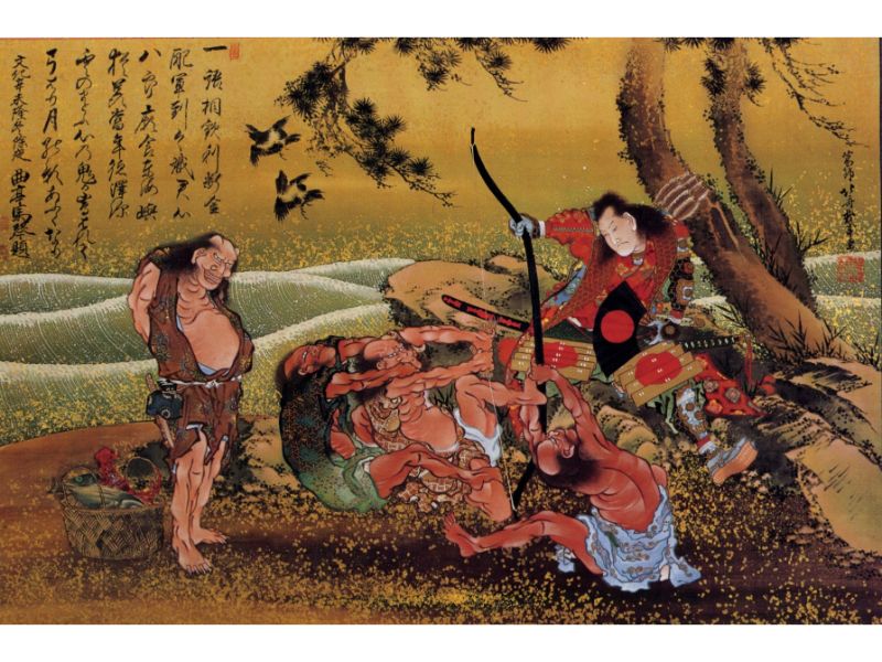 Hokusai - Tametomo on Demon Island by Hokusai