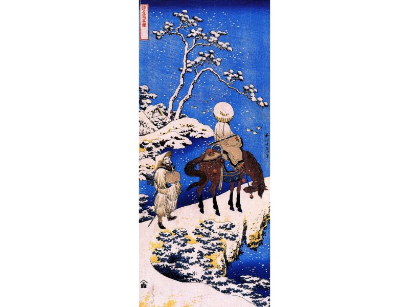 Hokusai - The Poet Teba on a Horse by Hokusai