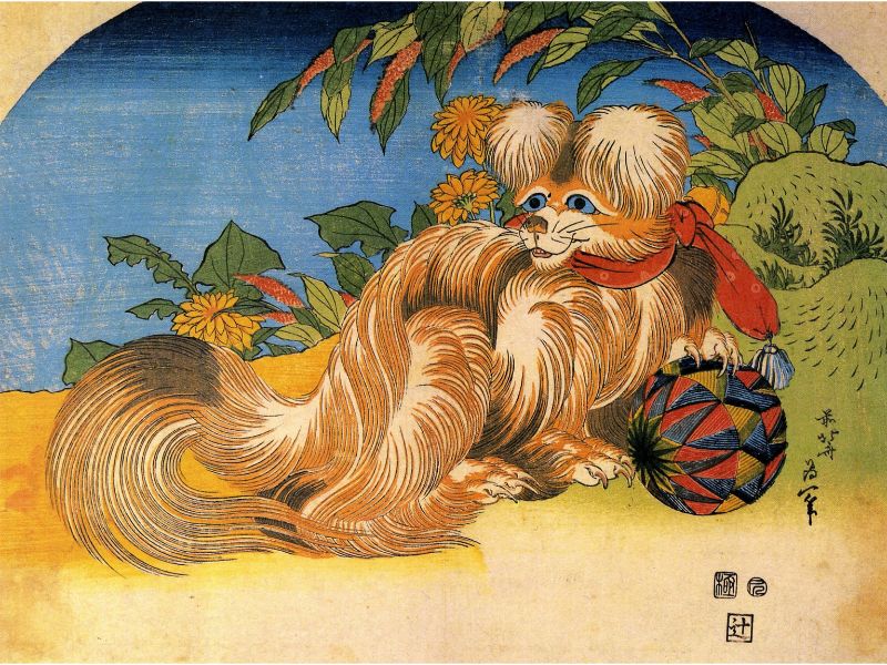 Hokusai - Tschin - The Pet Dog by Hokusai