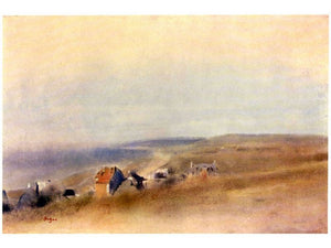 Degas - Houses on Cliffs Above A Bay by Degas