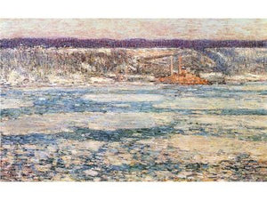 Hassam Childe - Ice on the Hudson River by Hassam Childe