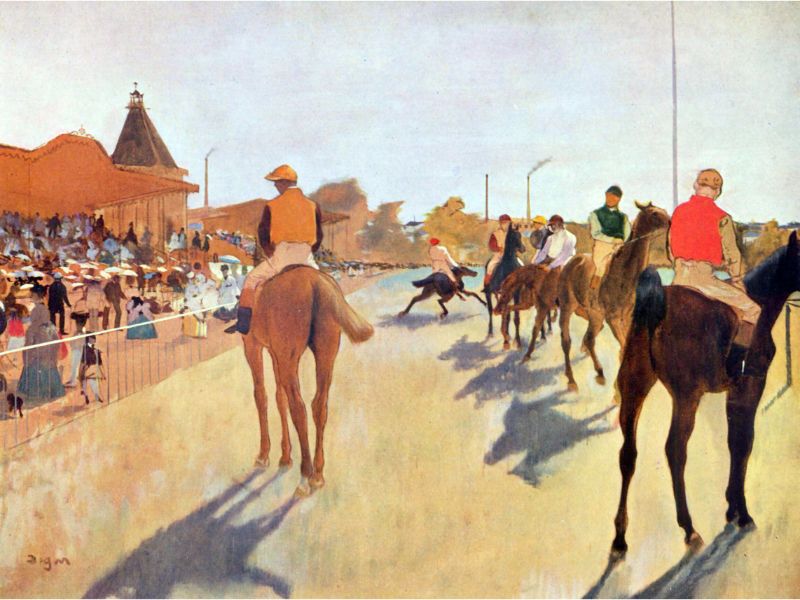 Degas - Jockeys in Front of the Grandstand by Degas