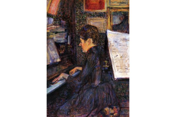 Toulouse Lautrec - Lady Dihau Playing Piano by Toulouse-Lautrec