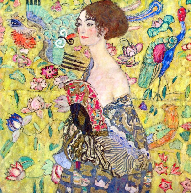 Klimt - Lady with fan by Klimt