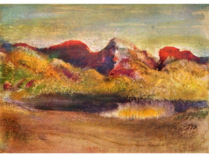 Degas - Lake and Mountains by Degas