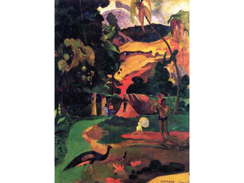 Gauguin Paul - Landscape With Peacocks by Gauguin