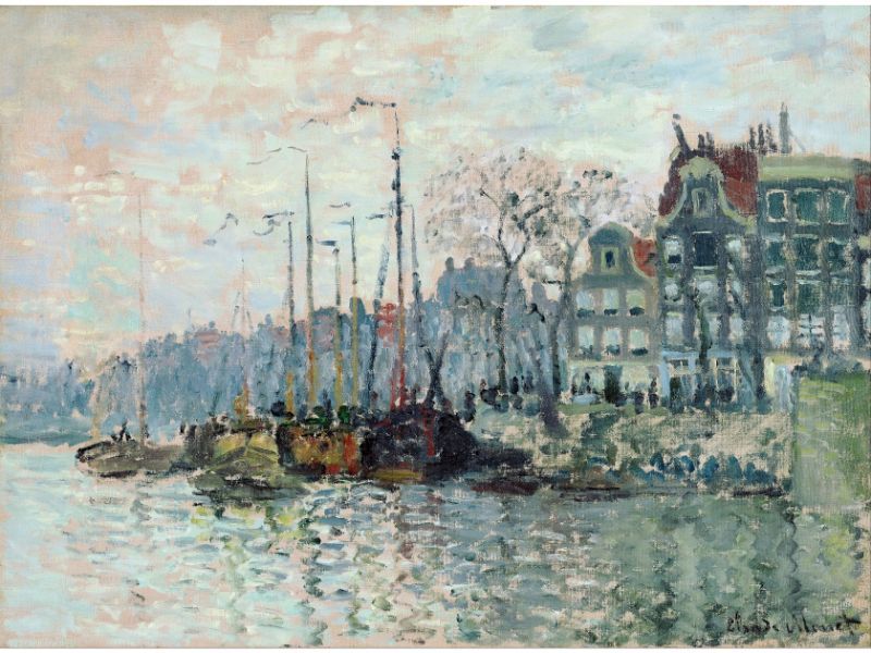 Claude Monet - Monet - View of the Kromme Waal in Amsterdam