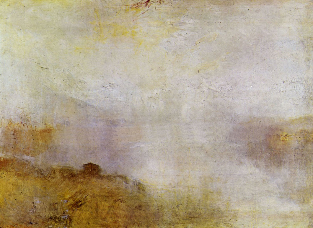 Turner, Joseph  Mallord - Mountain Scene with Lake and Cottage by Turner