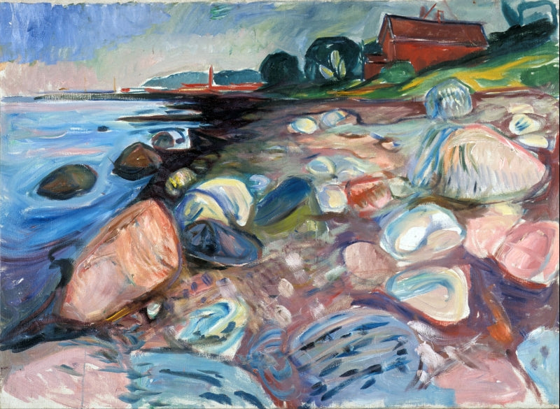 Munch - Shore with Red House