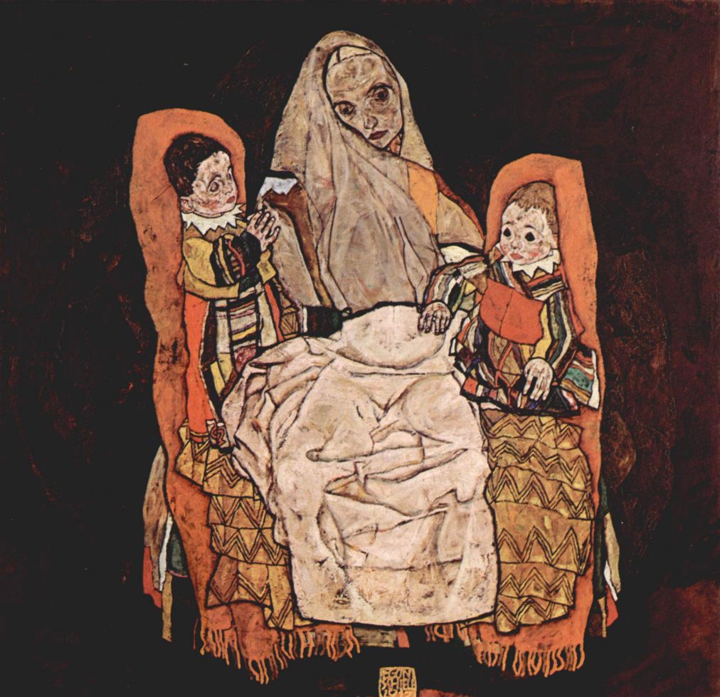 Egon Schiele - Parent with Two Children (The Mother) by Schiele