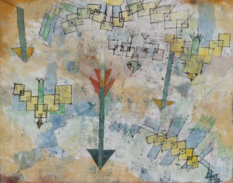 Paul Klee Birds Swooping Down and Arrows