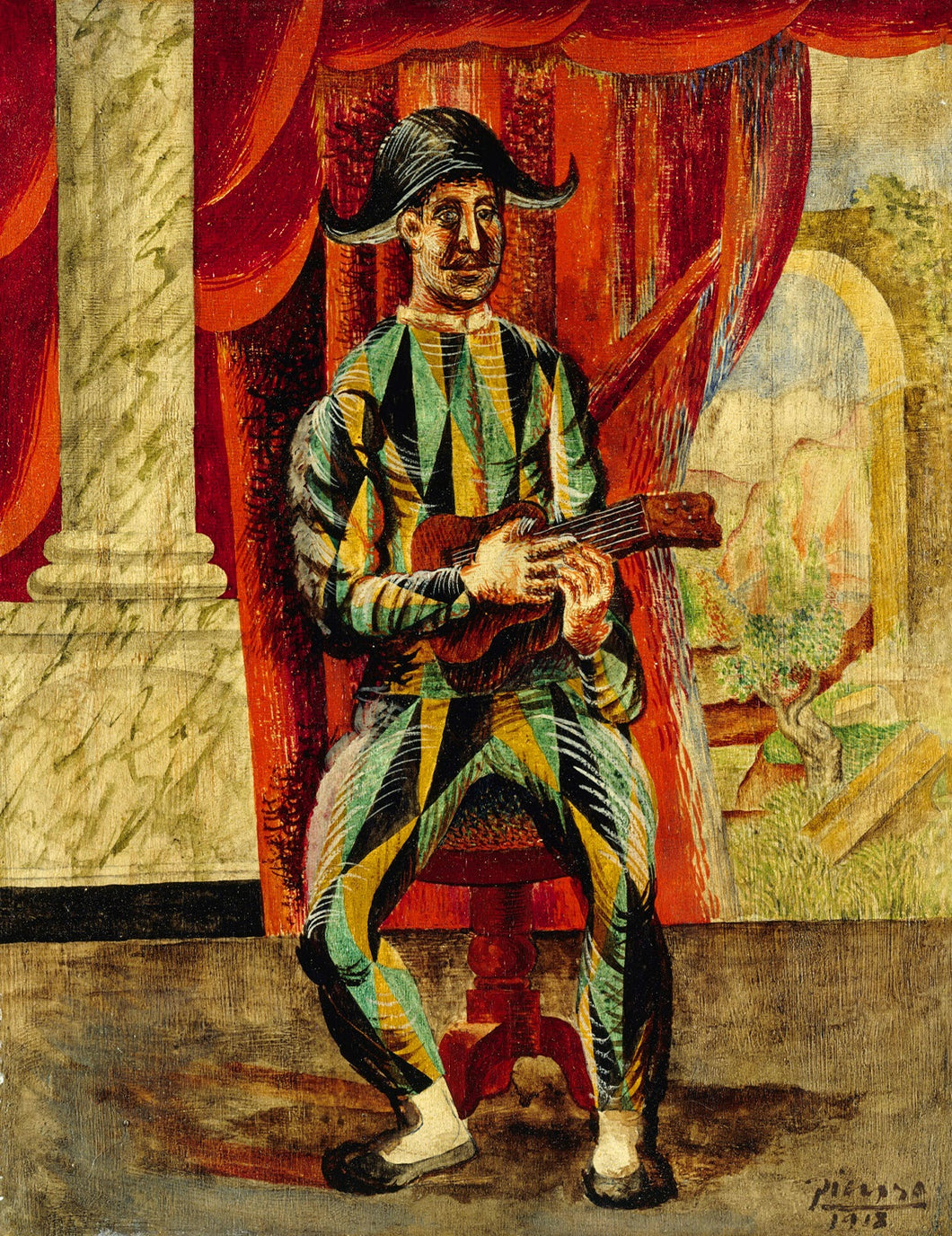 Picasso - Harlequin with guitar