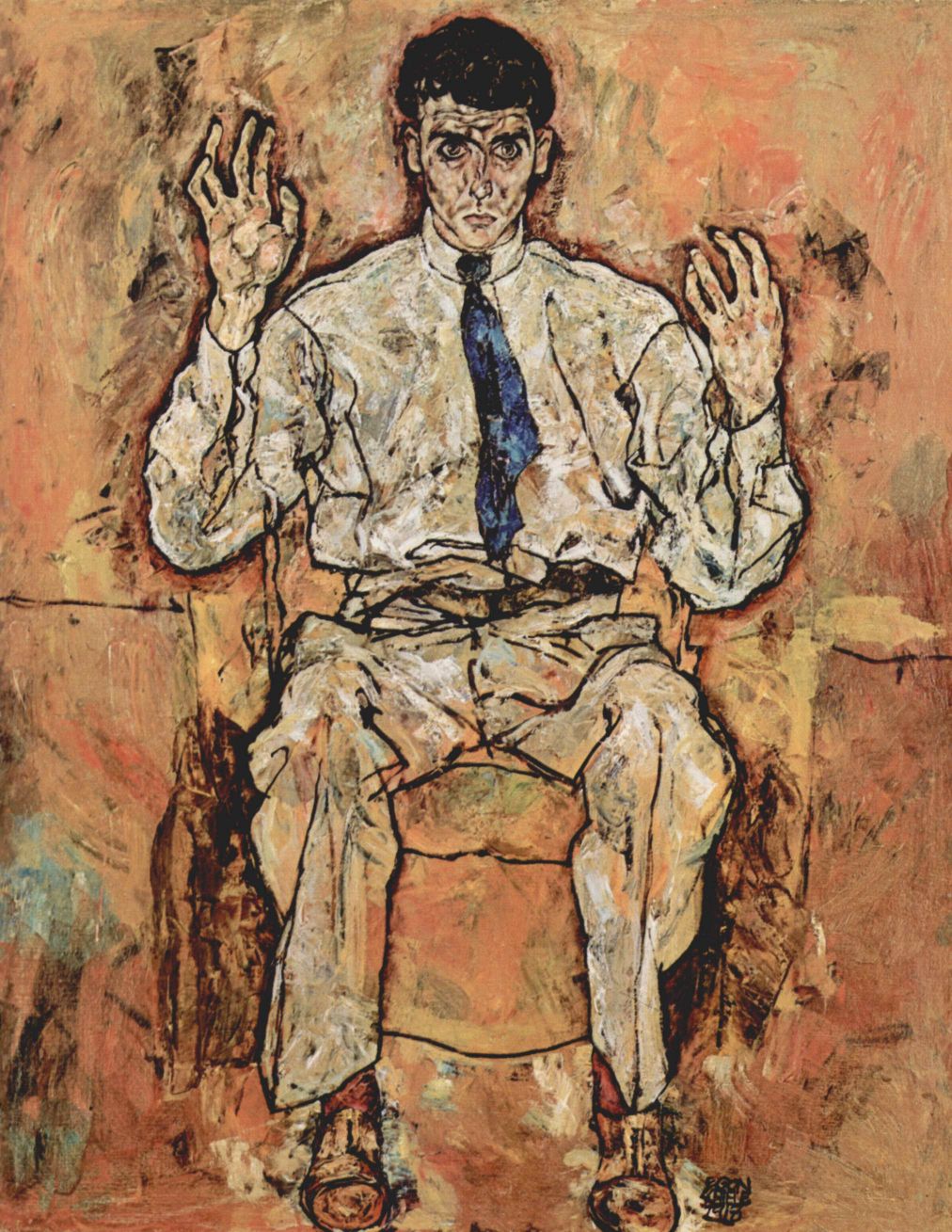 Egon Schiele - Portrait of Albert Paris von Gütersloh by Schiele